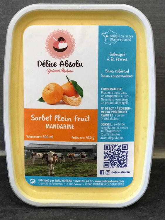 SORBET MANDARINE PLEIN FRUIT-Délice Absolu- retiré