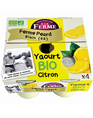 Ferme Peard - Yaourt bio étuvé sucré aromatisé citron 4x125g