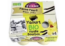 Yaourt bio étuvé sucré  à la vanille Bourbon 4x125g