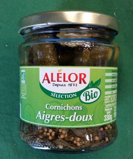 Cornichons AIGRES-DOUX  (Certification Ecocert) 370 ml