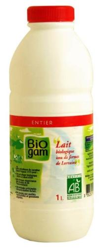 Lait Bio Biogam entier (produit en Lorraine)