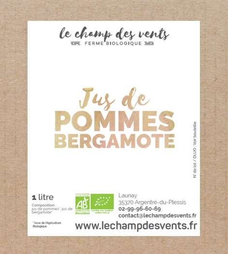 .Jus de Pommes-Bergamote-GAEC Le Champ des vents- retiré
