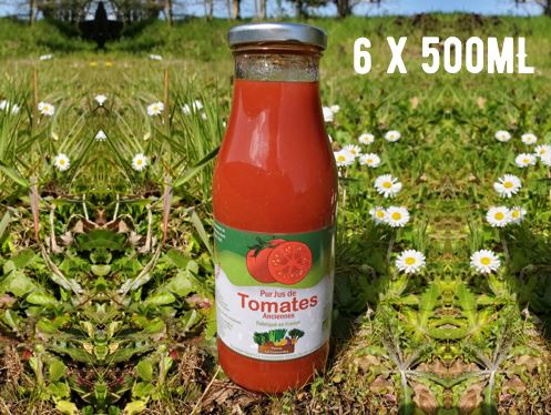Jus de Tomate 100% tomates anciennes 3Litres (6x500ml) la sixième bouteille offerte
