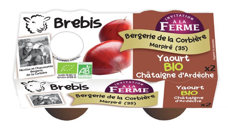 Yaourt Bio à la Châtaigne d'Ardèche au lait de Brebis 2x125g