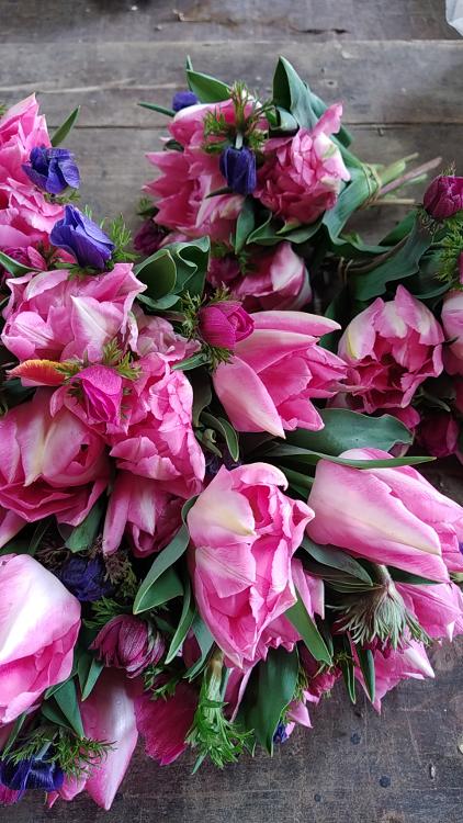 Bouquet de tulipes et anémones