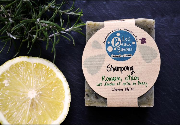Shampoing - Lait d'avoine, ortie et huiles essentielles de romarin et de citron