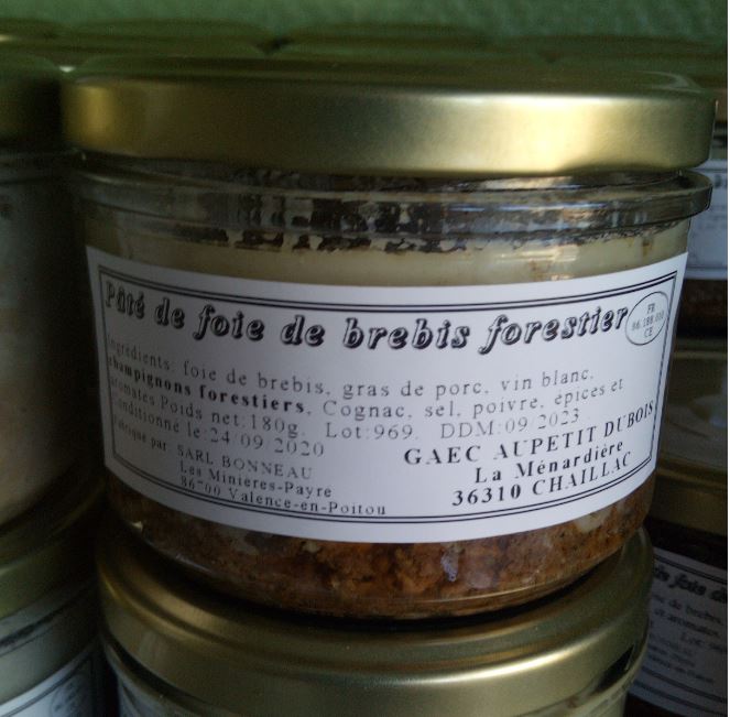 Pâté de foie de brebis à la châtaigne - La ferme de la Ménardière pot de 180g