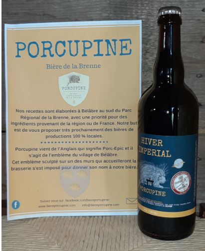 Porcupine - Hiver Imperial (bière brune 8%) 1 bouteille de 75cl