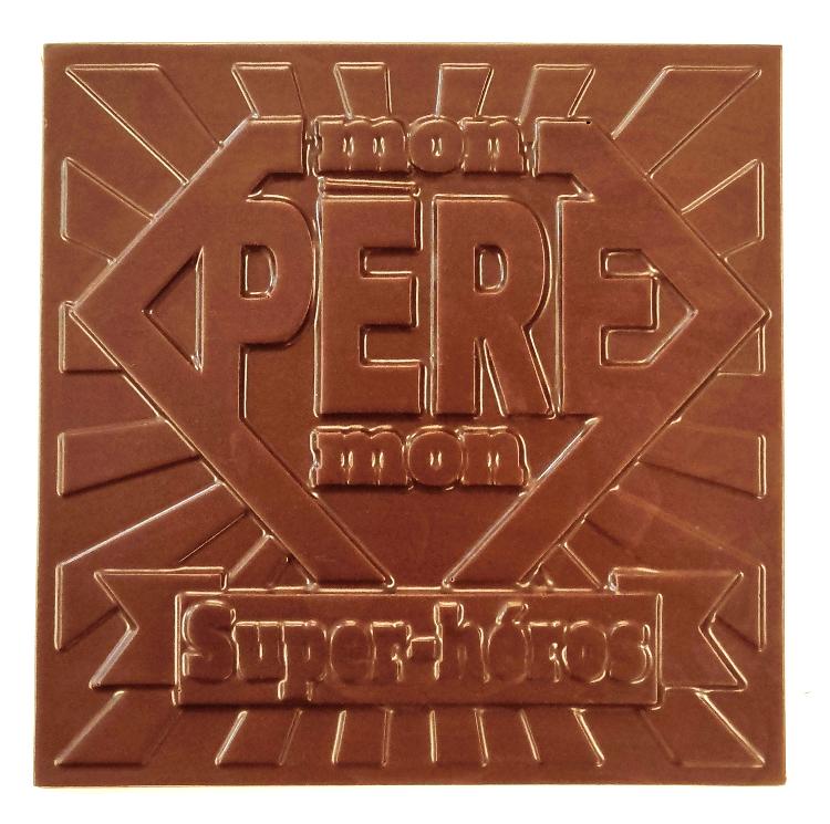 La Tablette Papa SUPER HEROS Chocolat NOIR Pur Origine