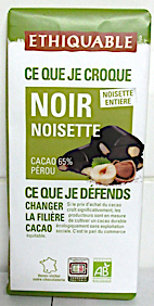 Tablette de chocolat noir noisettes entiéres 180 g  (nouveau)