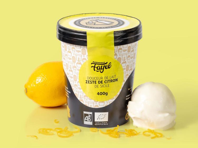 Nouveau Produit Crème Glacée Douceur de lait au zeste de citron
