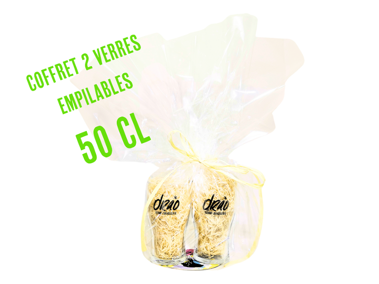 COFFRET CADEAU 2 VERRES "empilables" 50cl