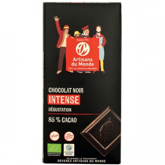 Chocolat noir intense dégustation 85 %