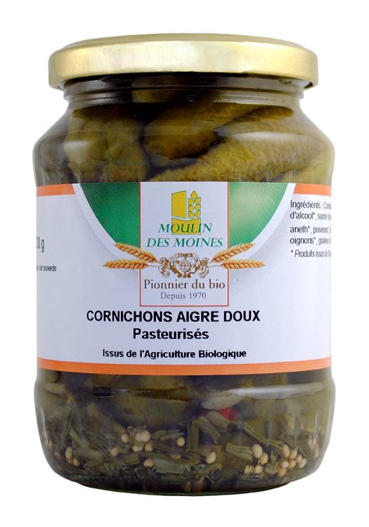 Cornichons pasteurisé aigre-doux 370 ml
