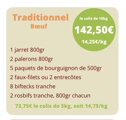 Colis de Boeuf Traditionnel 10kg