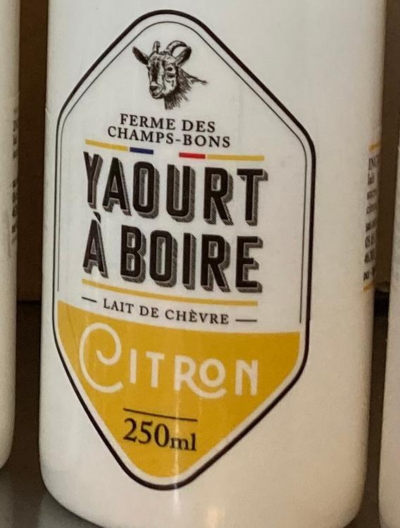 Yaourt à boire au lait de chèvre - Citron - 250ml - Ferme des Champs Bons