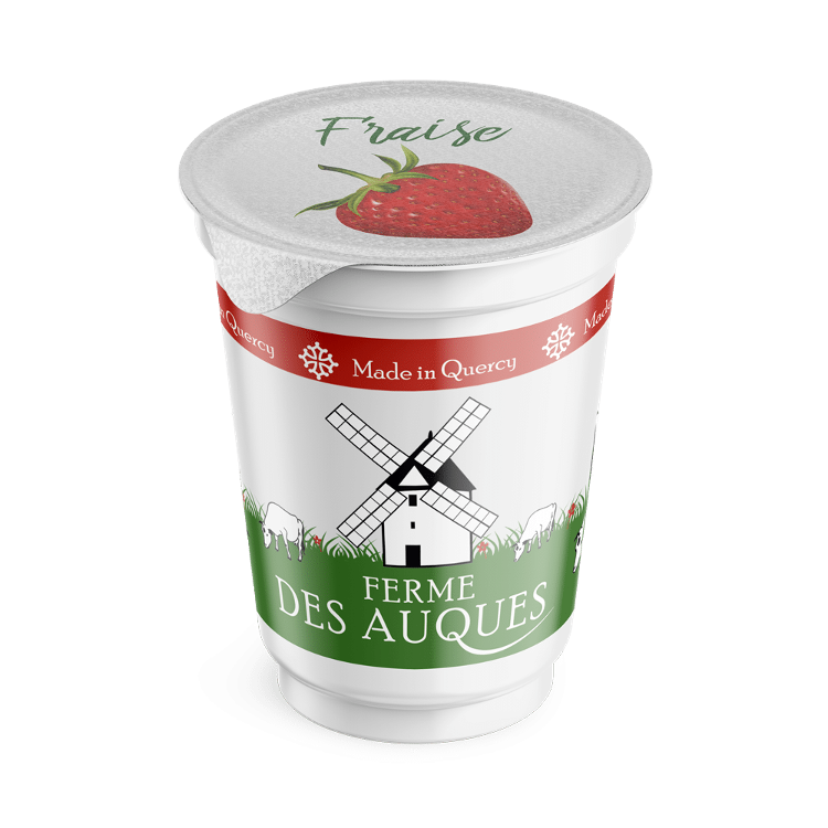 Yaourt Bio - aromatisé fraise 4x125g - GAEC des Auques