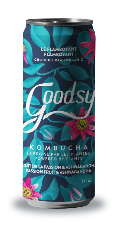 Kombucha – Flamboyant (fruit de la passion et ashwagandha) cannettes 33 cl