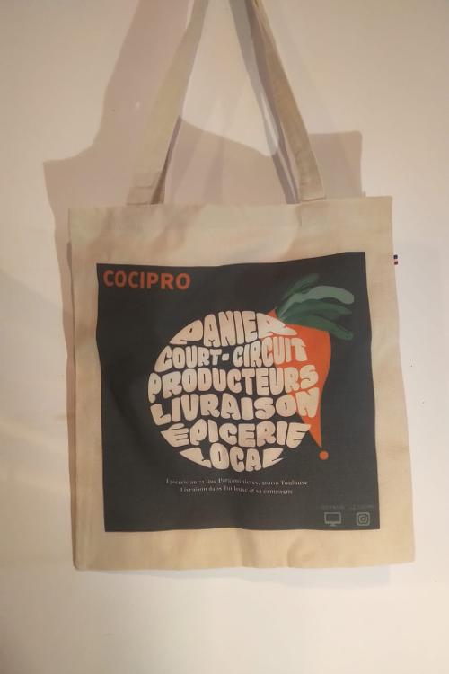 Tote bag COCIPRO -  Carotte - Fabrication 100% française - Coton bio