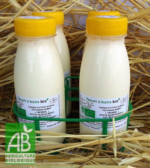 Yaourts à boire au lait de vache aromatisés Citron 4x250ml BIO