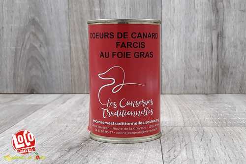 Coeurs de canard farcis au foie gras