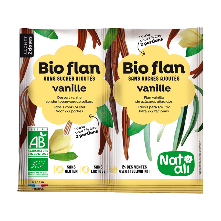 Bio flan vanille Non sucré 2x 1/4L