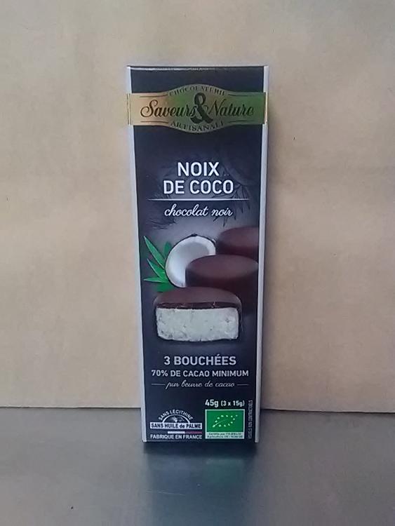 3 Bouchées Noix de coco Chocolat Noir