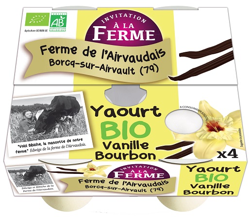 yaourt vanille Boubon 4x 125g Ferme de l'airvaudais