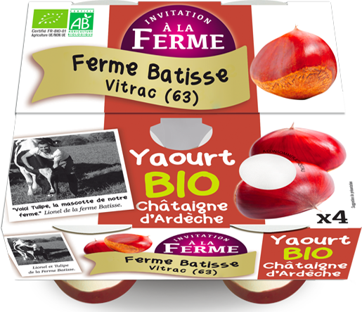 Yaourt bio brassé aux fruits - Châtaigne d'Ardèche 4*125g