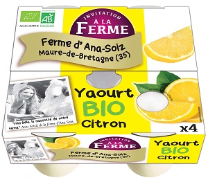 yaourt bio citron Invitation à la ferme