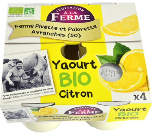 Yaourt citron - Ferme Pivette et Palorette