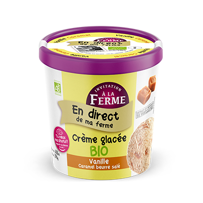 Crème glacée vanille-caramel beurre salé bio - Invitation à la Ferme