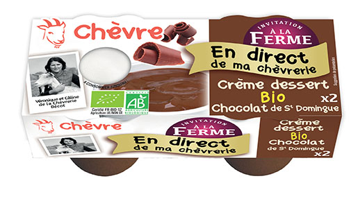 Crème dessert chocolat au lait de chèvre bio