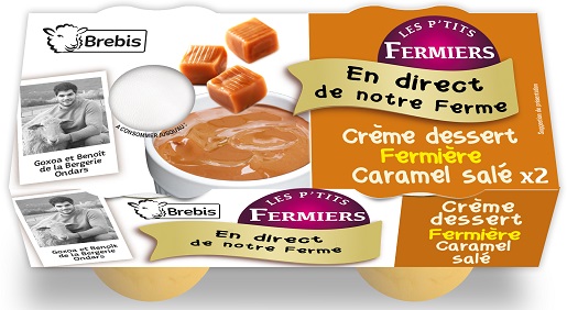 Crème dessert caramel beurre salé Brebis 2*100g