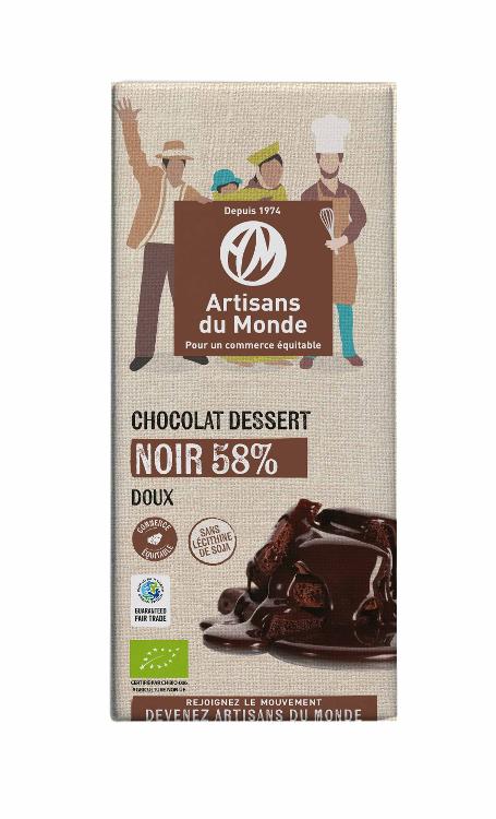 Chocolat noir dessert Bolivie 58% bio