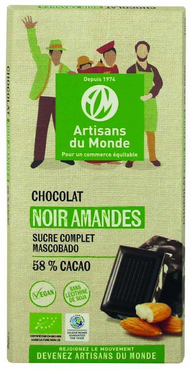 Chocolat noir amande Bolivie 58% bio