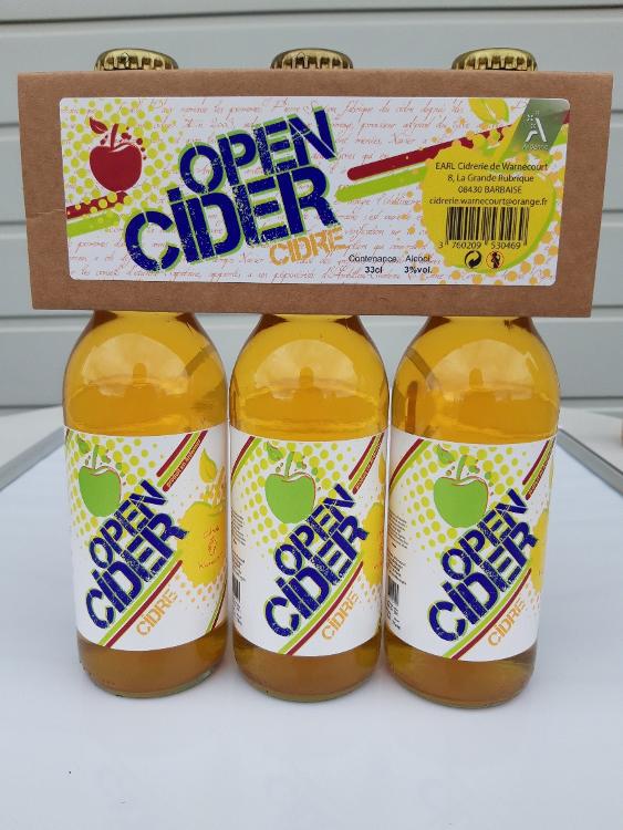 Open Cider ( cidre) pack de 3 bts 33 cl warnecourt