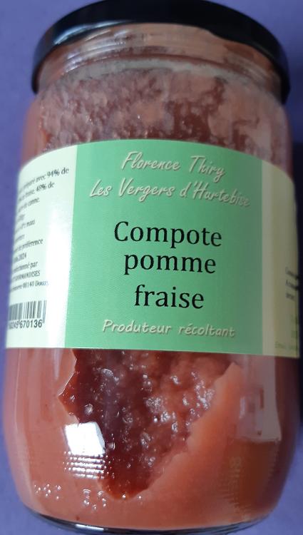 Compote Pomme-fraise 630g, Florence et Lionel Thiry