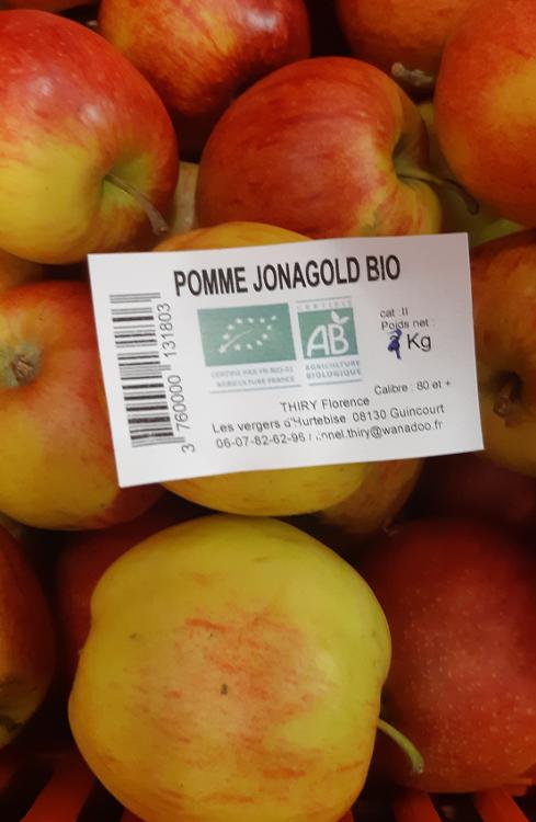 Pomme JONAGOLD BIO, en sac 5 KG, certifiée par Ecocert Florence et Lionel THIRY