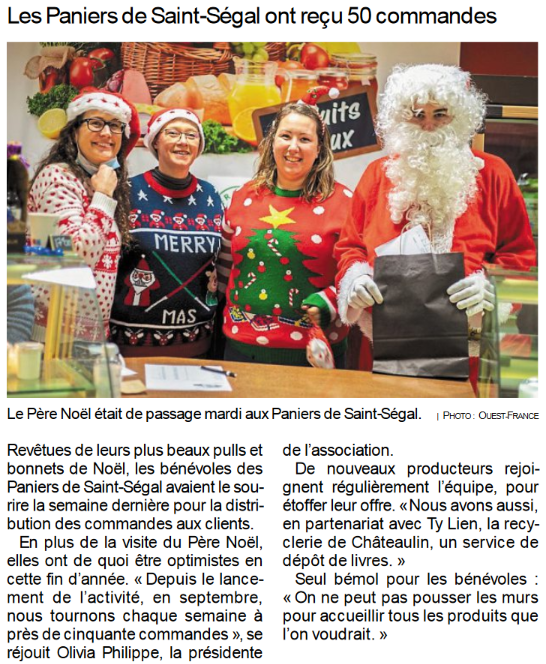Ouest France - Distribution avec le Père Noël
