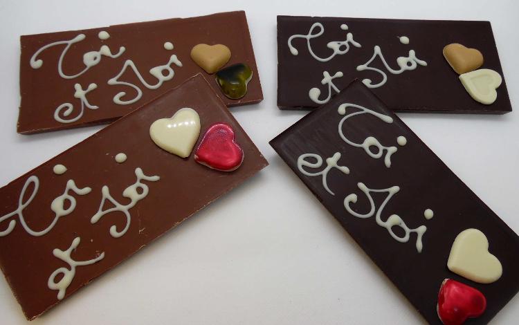 Tablette Chocolat Noir St Valentin