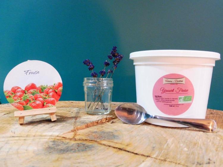 yaourt aromatisé à la fraise bio pot 500g