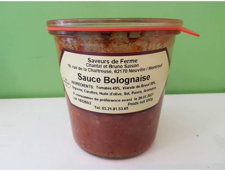 Boeuf - sauce Bolognaise 450g Ferme Saison