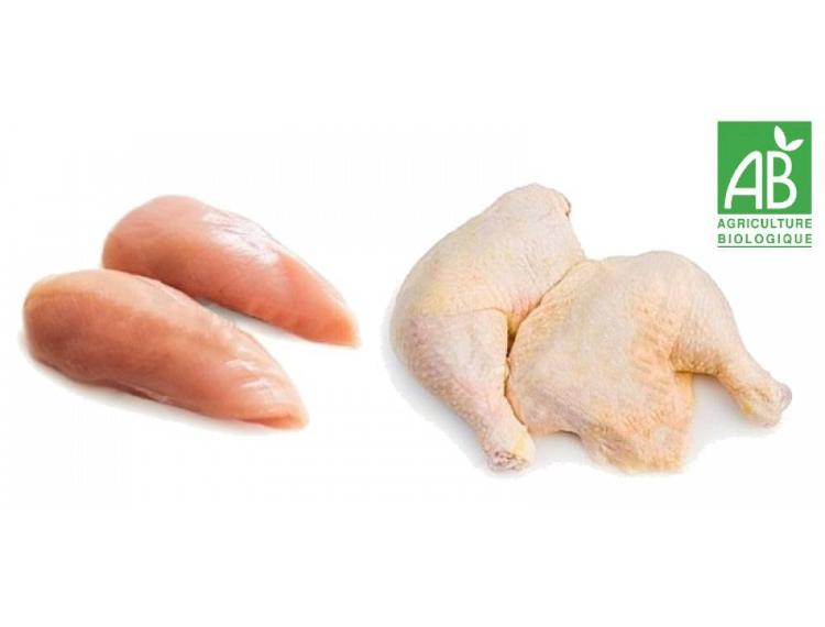 Poulet - Cuisses et filets de poulet biologiques 500g + 250g