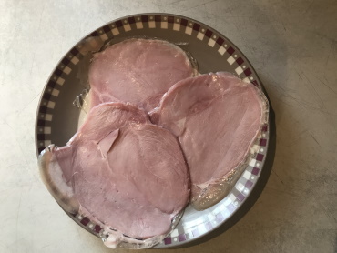 Porc - Entam de Jambon blanc (entre 3 et 4 tranches) inférieur à 300gr