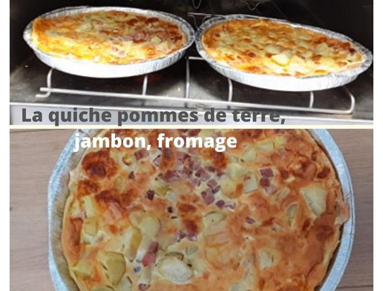 Quiche aux pommes de terre/jambon/fromages