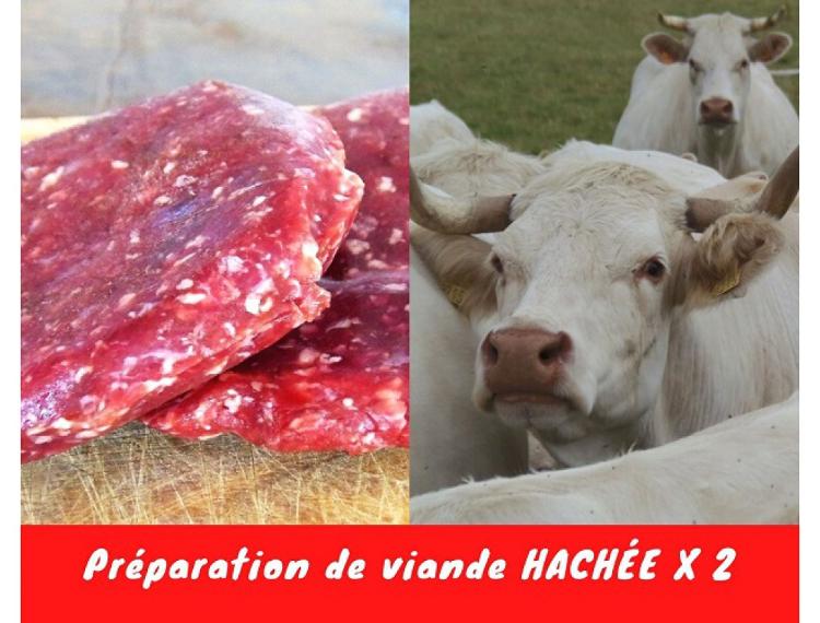 Préparation de viande hachée X 2 300g (1% de sel) Elevage Boulant race charolaise