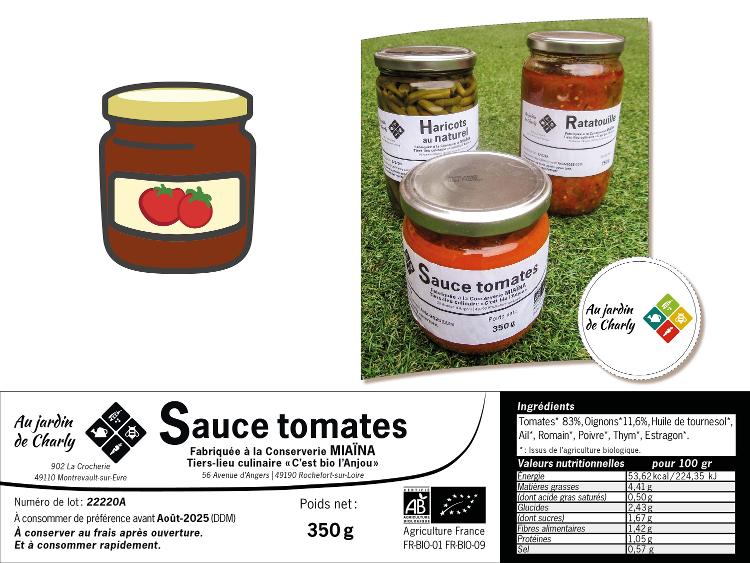 Conserve sauce tomates 350 g