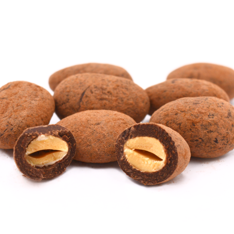 Amandes enrobées choc noir 72% et cacao amer - Sachet de 150g -  (Livraison semaine 13 du 25 au 29 mars)
