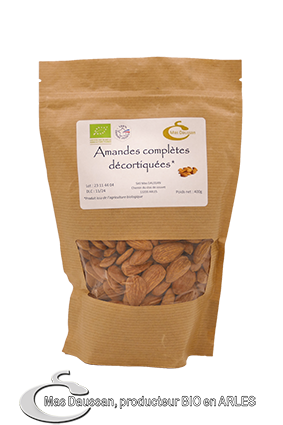 AMANDES DECORTIQUEES COMPLETES 400G